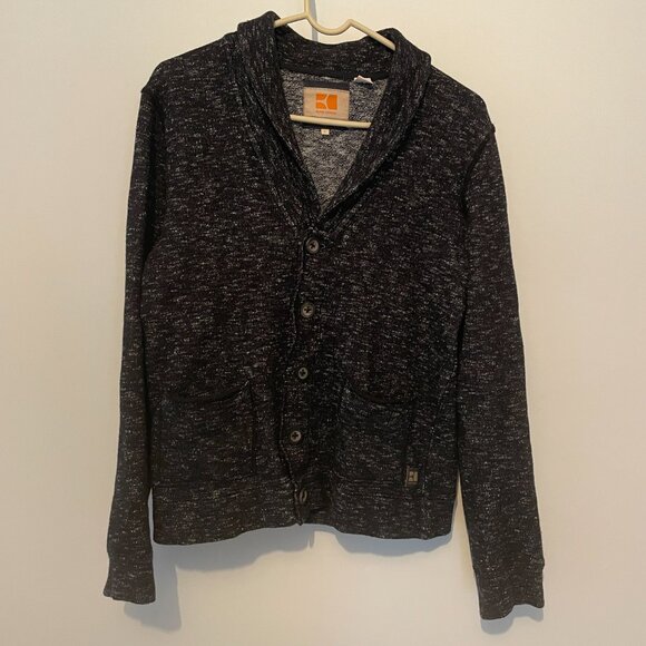 BOSS ORANGE Thick Cardigan Sweater Jacket - black and white, pockets - Picture 1 of 10